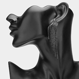 Rhinestone Paved Fringe Evening Earrings