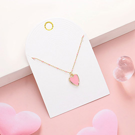 Enamel Heart Pendant Satellite Chain Necklace