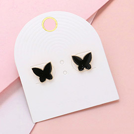 Enamel Butterfly Stud Earrings