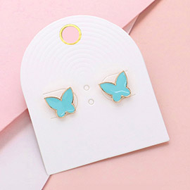 Enamel Butterfly Stud Earrings