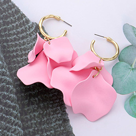 Colored Petal Cluster Dangle Earrings