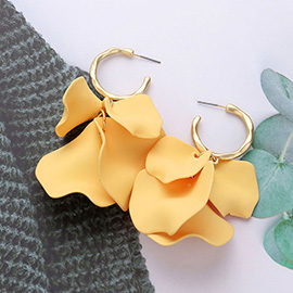 Colored Petal Cluster Dangle Earrings