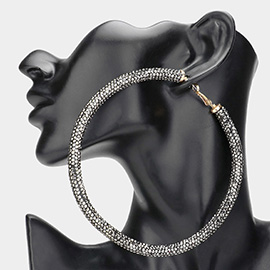 Oversized Bling Studded Hoop Earrings