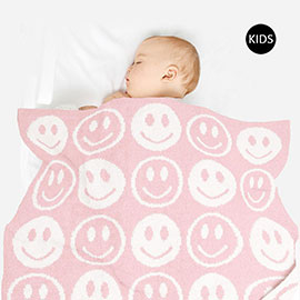 Smile Patterned Reversible Kids Throw Blanket