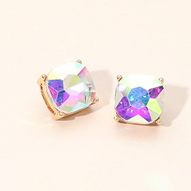 Square Cushion Stud Earrings