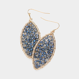 Faceted Beaded Marquise Dangle Earrings