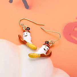 Enamel Halloween Ghost Dangle Earrings