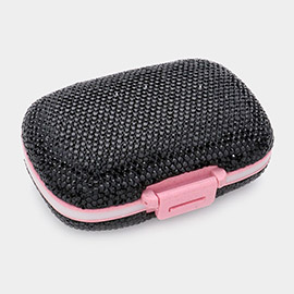 Bling Studded Pill Organizer Case