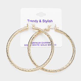 Gold Dipped Textured Aluminum Hoop Earrings