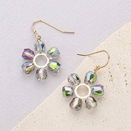 Faceted Beads Flower Dangle Earrings