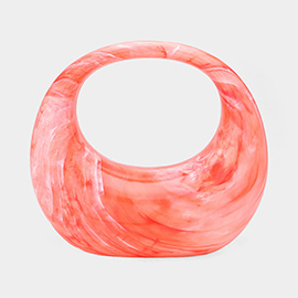 Marbled Acrylic Crescent Hand Bag
