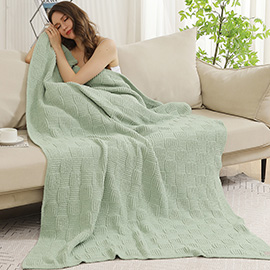Solid Knit Throw Blanket