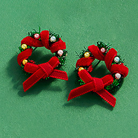 Christmas Wreath Stud Earrings