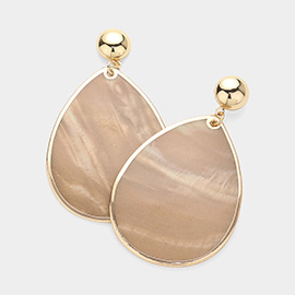 Mother Of Pearl Teardrop Disc Dangle Earrings