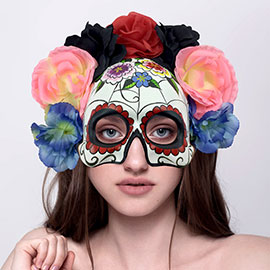 Day Of Death Flower Mask