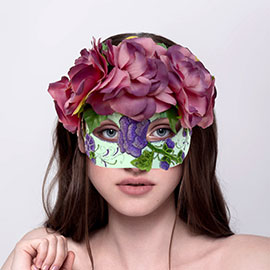 Flower Petal Embroiderd Masquerade Mask