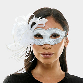 Flower Feather Fairy Lace Masquerade Mask