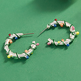 Christmas Lights Wrapped Hoop Earrings