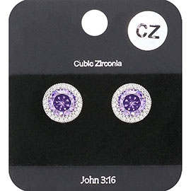 Cubic Zirconia Stud Evening Earrings