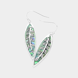 Abalone Leaf Dangle Earrings