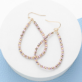 Faceted Beaded Open Teardrop Dangle Earrings