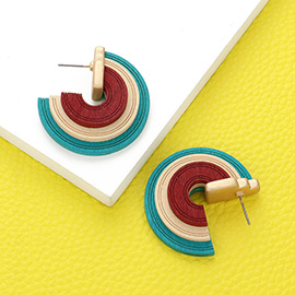 Abstract Hoop Round Earrings