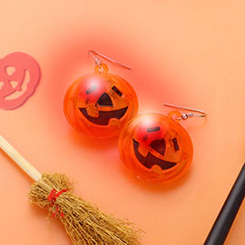 Light Up Halloween Pumpkin Dangle Earrings