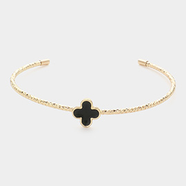 Enamel Quatrefoil Pointed Cuff Bracelet