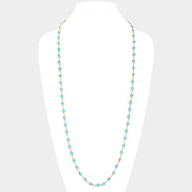 Round Lucite Link Long Necklace