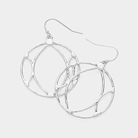 Metal Wire Abstract Round Dangle Earrings