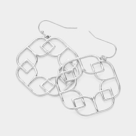 Metal Wire Abstract Shape Dangle Earrings