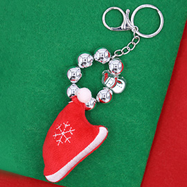 Santa Hat Plush Doll Charm Christmas Key Chain