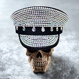 Teardrop Stone Pointed Bling Studded Captain Hat