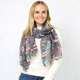 Floral Print Oblong Scarf