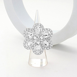 Flower Stone Embellished Stretch Ring