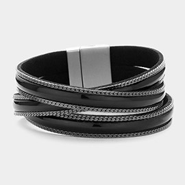 Metal Chain Rim Shiny Strap Magnetic Bracelet