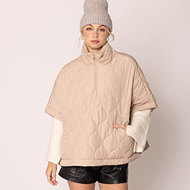 Quilted Puffer Poncho