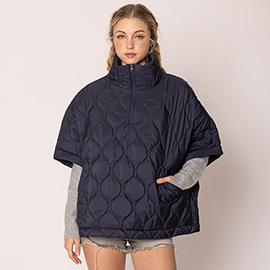 Quilted Puffer Poncho