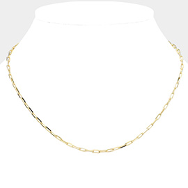 18K Gold Filled Hypoallergenic Metal Paperclip Chain Necklace