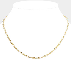 18K Gold Filled Hypoallergenic Metal Paperclip Chain Necklace