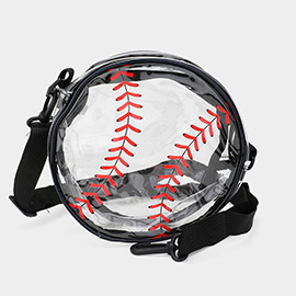 Baseball Transparent Round Crossbody Bag