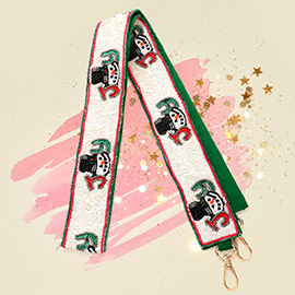 JOY Christmas Snowman Seed Beaed Bag Strap