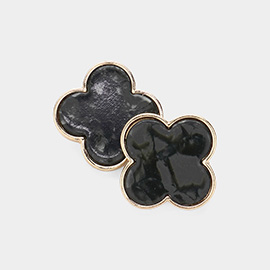 Celluloid Acetate Quatrefoil Stud Earrings