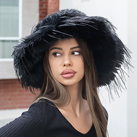 Oversized Winter Long Fluffy Faux Fur Bucket Hat