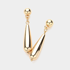 Metal Long Teardrop Dangle Earrings