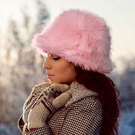 Fuzzy Faux Fur Bucket Hat