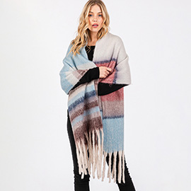 Brushed Multi Color Stripe Scarf