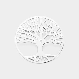 Stainless Steel Cutout Tree Of Life Pin Brooch