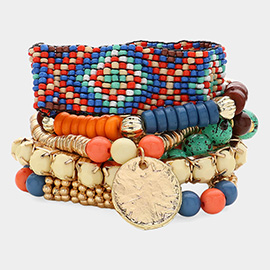 7PCS - Boho Stretchable Multi Layered Bracelets