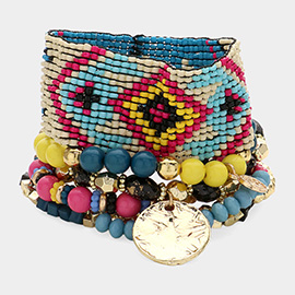 7PCS - Boho Stretch Multi Layered Bracelets